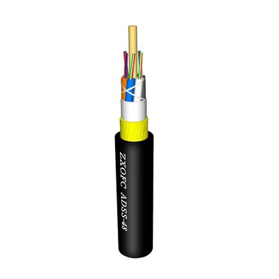 24 48 Core ADSS Single Mode Fiber Optical Cable With Span 50-400 meters G652D