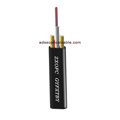 External Flat Non Metallic Fiber Optic Cable Single Mode GYFXTBY 1-24 Cores