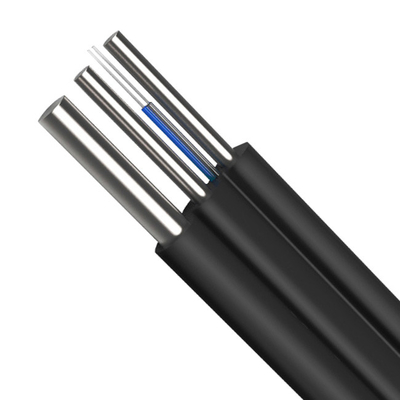 1 2 4 Core Indoor FTTH Drop Cable / Flexible G657A2 Flat Frp Fiber Optic Cable