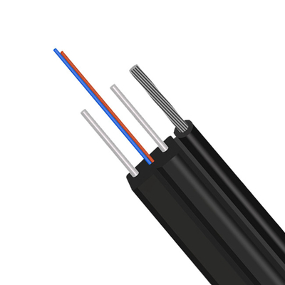 Outside Inside FTTH Drop Cable , LSZH Jacket Steel Wire Cable FRP KFRP G652