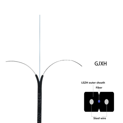 LSZH Sheath FTTH Drop Cable , 1 Core Fiber Optic Ethernet Cable GJXH G657A1