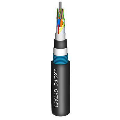 Singlemode Multimode Fiber Optic Cable GYTA53 12 24 48 64 96 Core For Communication