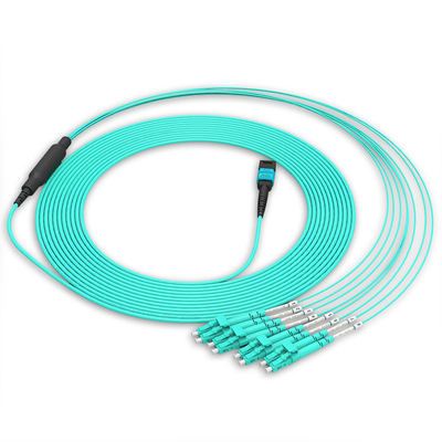 MPO To LC OM4 40G Multi Mode Patch Cord 3 Meter 12 Core High Density  PVC/LSZH Jacket